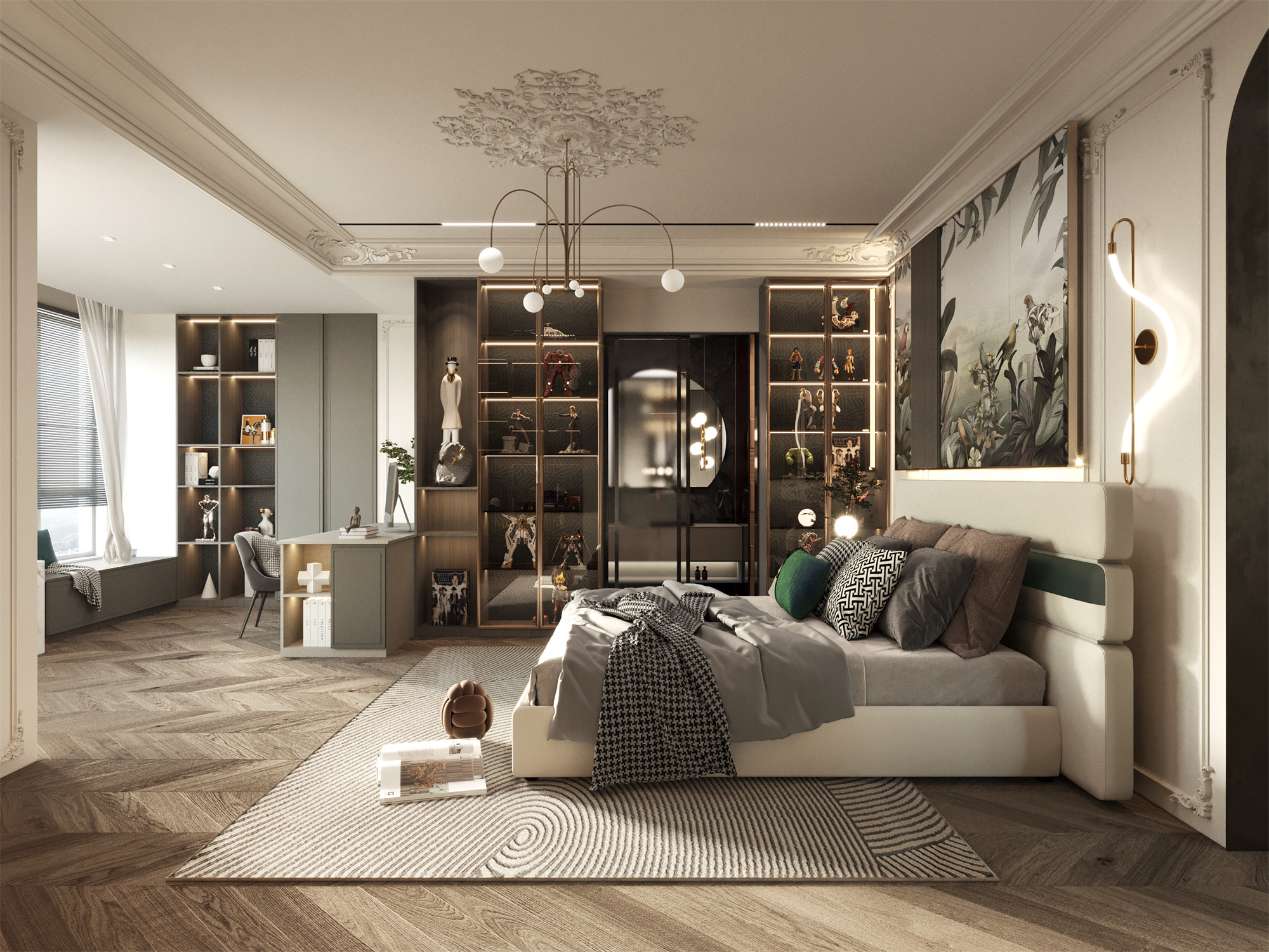 95后潮玩收藏控独居73㎡法式轻奢家，同龄人都酸了