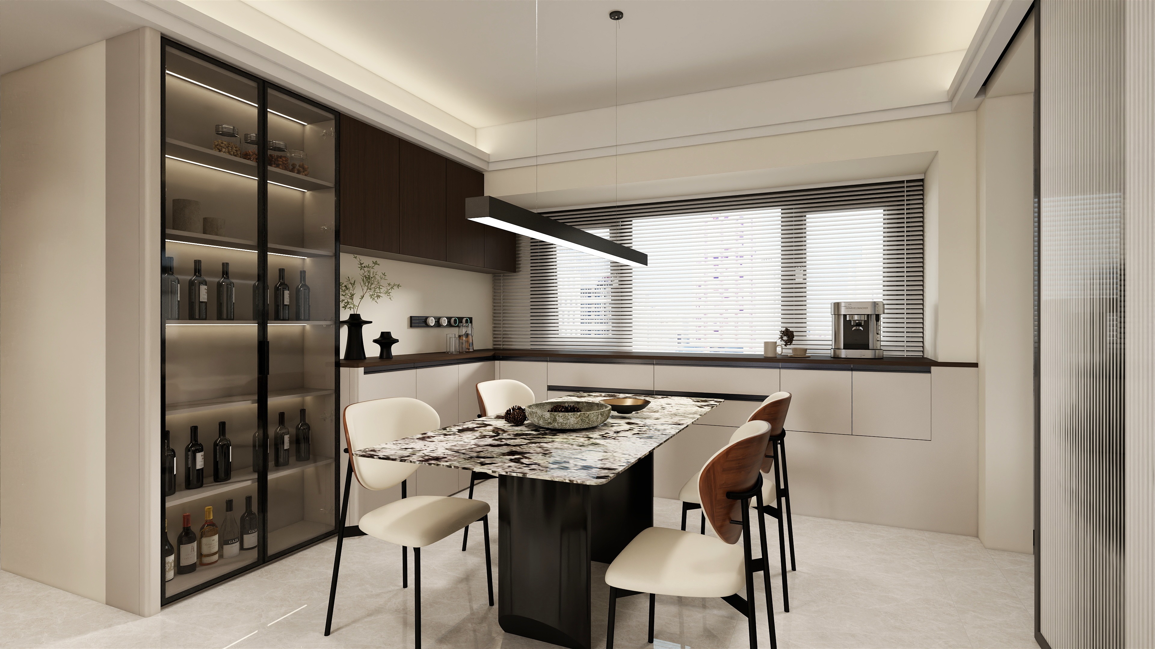 巨幕客厅+双人书房，这个116㎡的意式极简家格调十足！